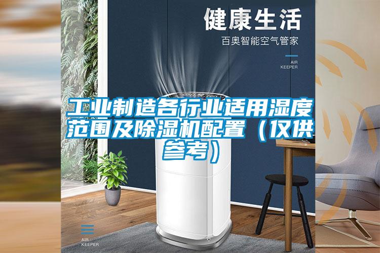 工業(yè)制造各行業(yè)適用濕度范圍及除濕機配置（僅供參考）